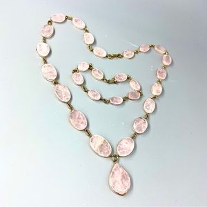 Vintage Rose Quartz Necklace & Matching Bracelet